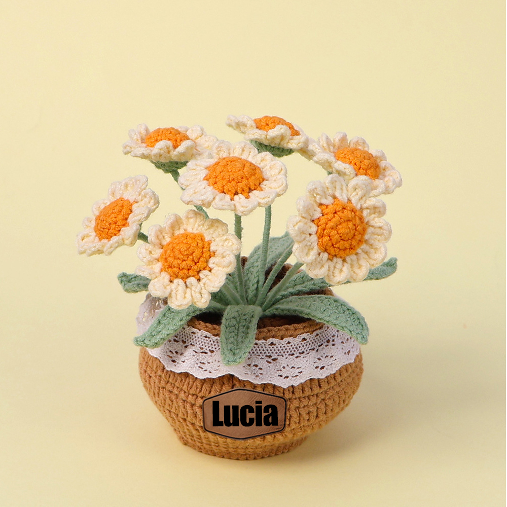 Personalized Crochet Flower in the Pot｜Gift For Mom  | CWMom17