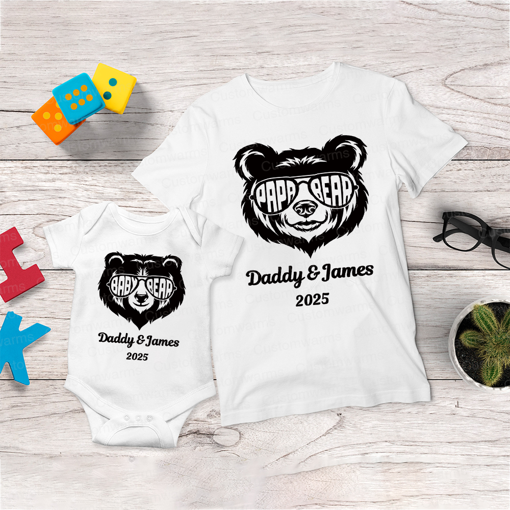 Personalized First Father's Day Daddy and Baby Outfit | CWFamily104