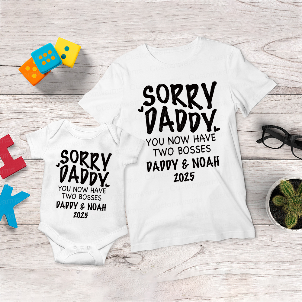 Personalized First Father's Day Daddy and Baby Outfit | CWFamily105