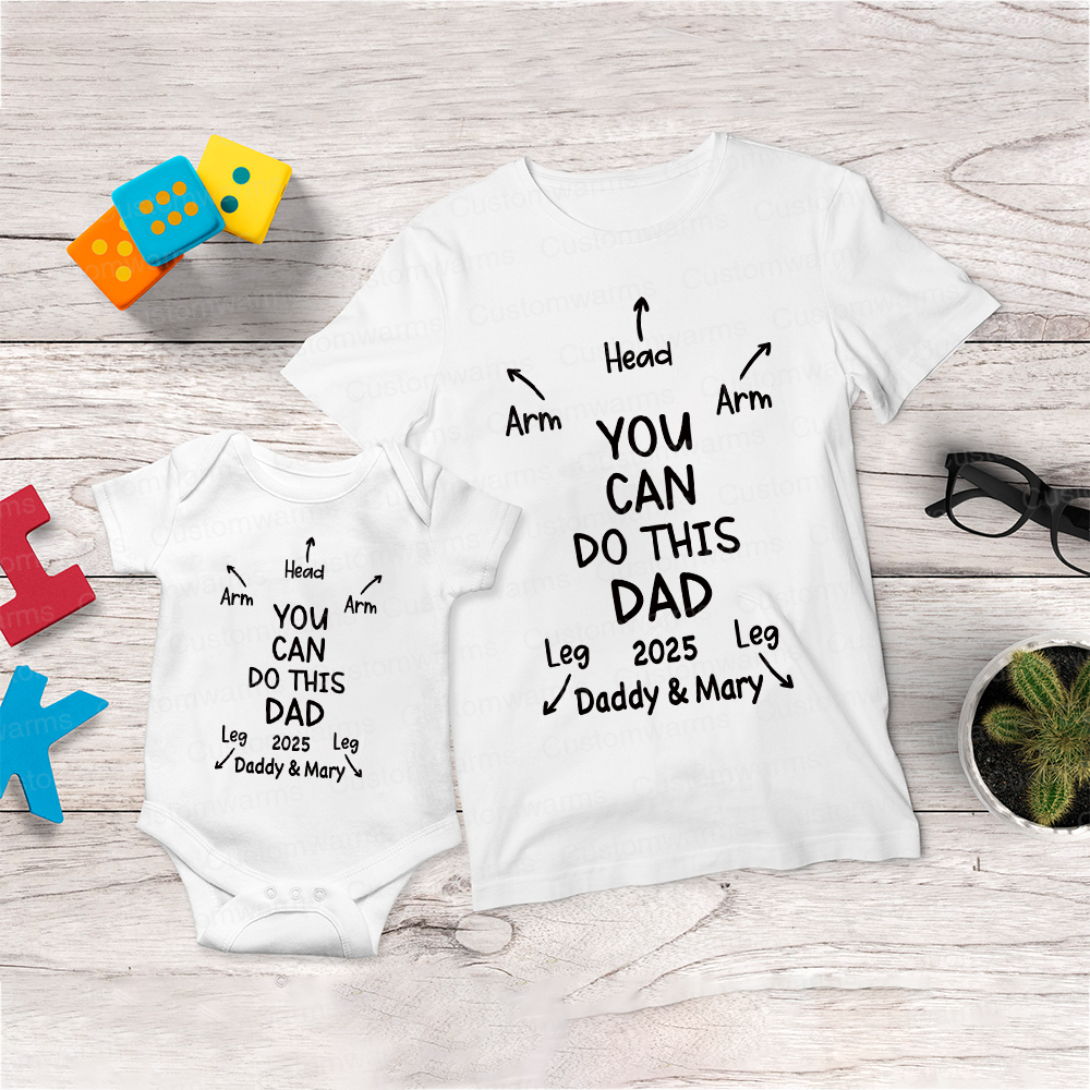 Personalized First Father's Day Daddy and Baby Outfit | CWFamily106