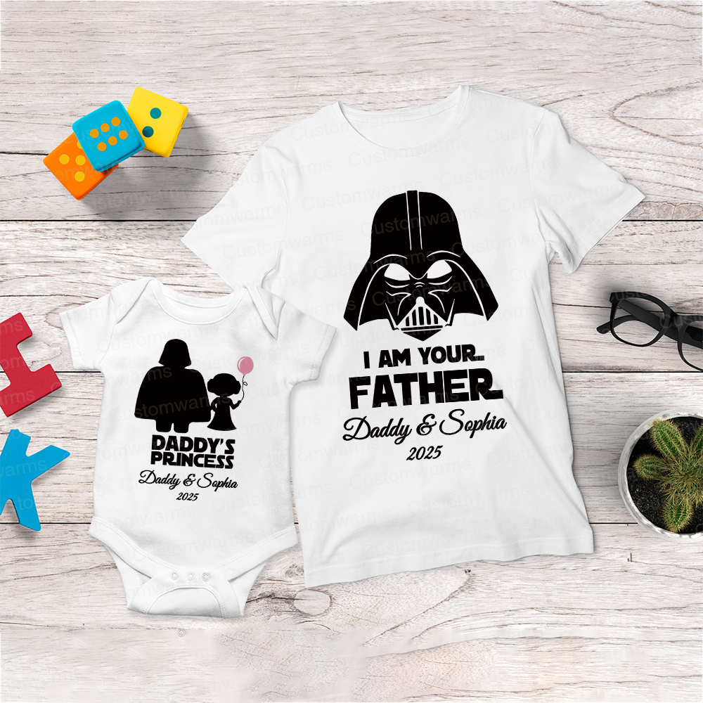 Personalized First Father's Day Daddy and Baby Outfit | CWFamily103