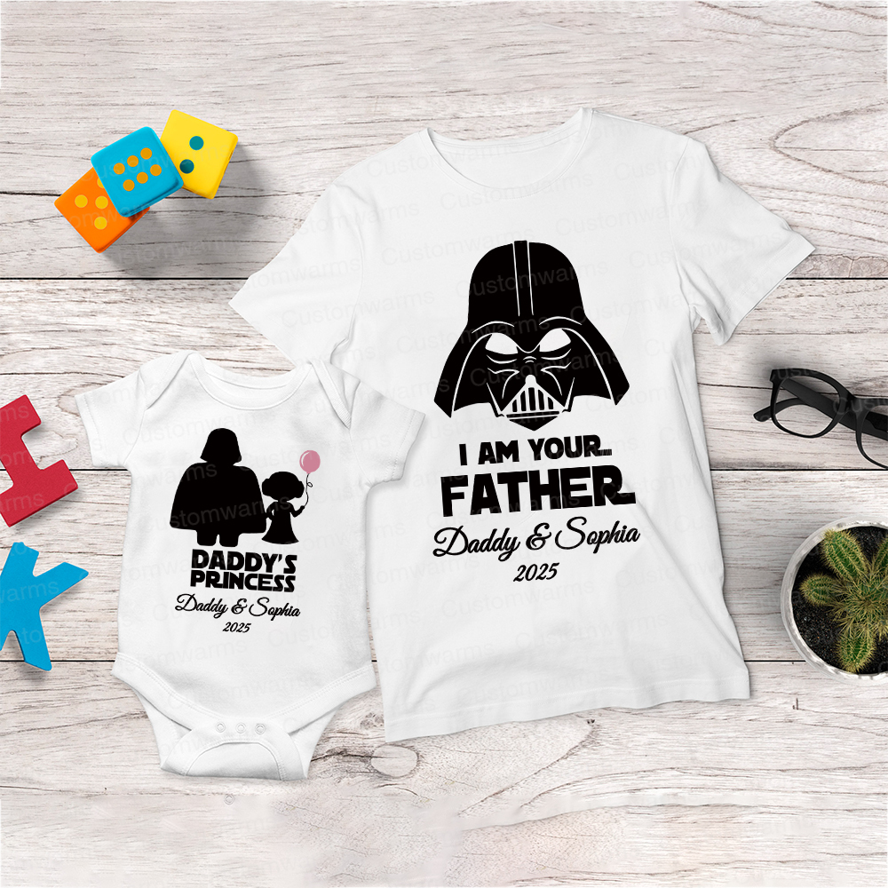 Personalized First Father's Day Daddy and Baby Outfit | CWFamily103
