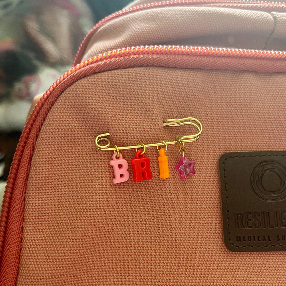 Personalized Colorful Letter Badge Safety Pin | CWToy132