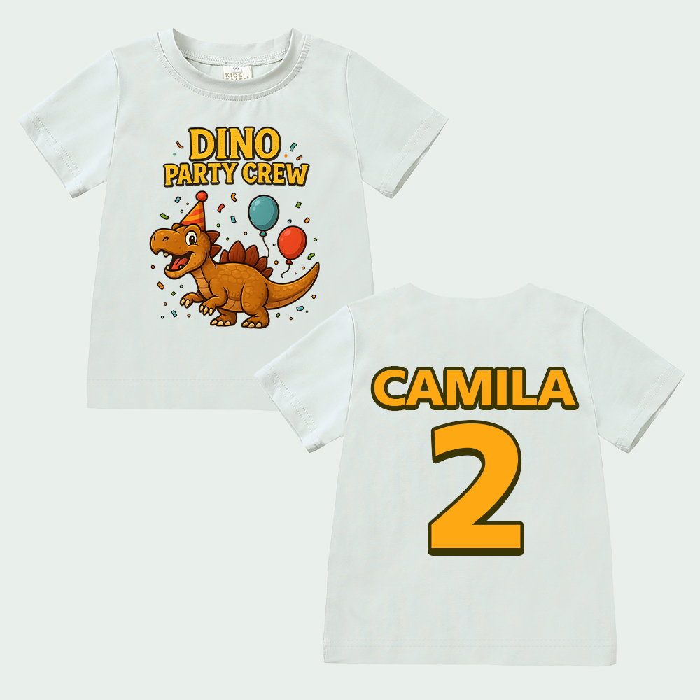 Personalized Dinosaur Party Birthday T-Shirt | inBirth34