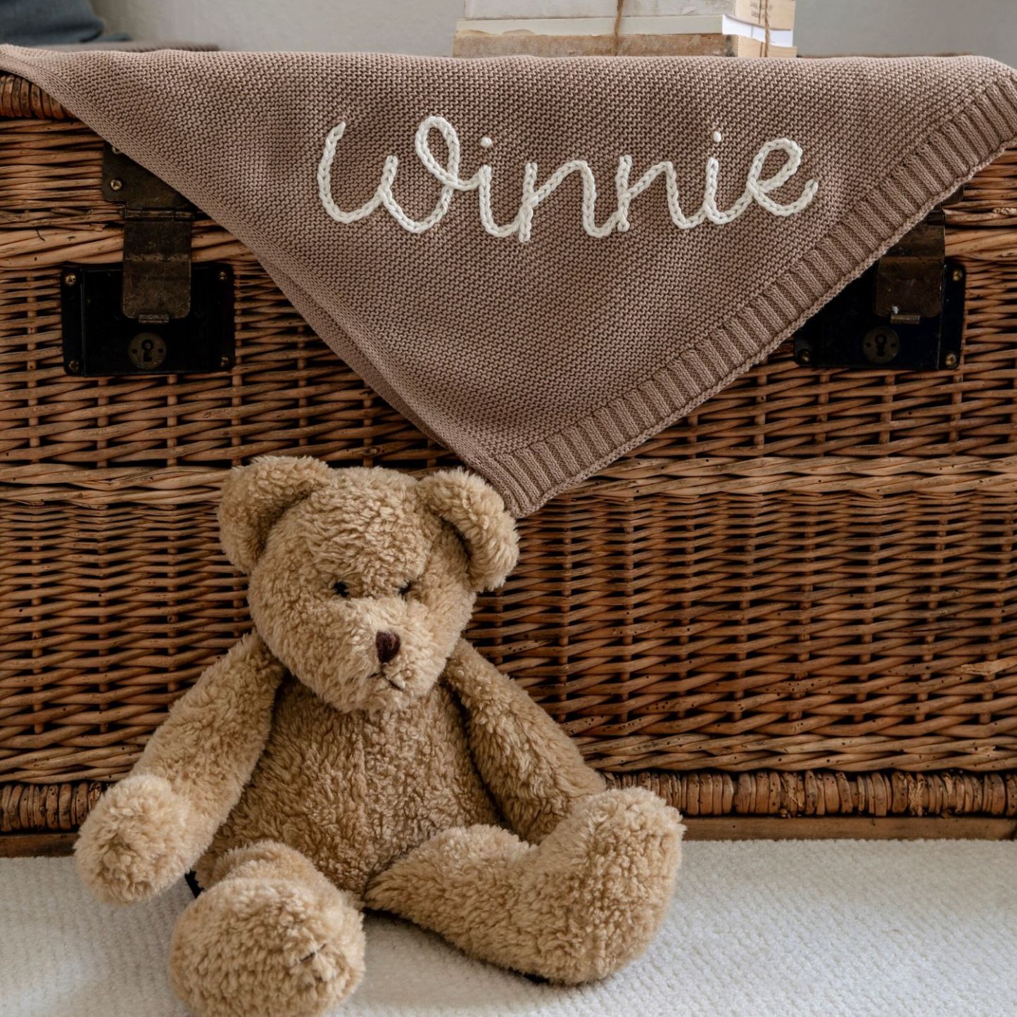 Personalized Hand Embroidered Knit Baby Blanket for Unique Gift | CWBaby52