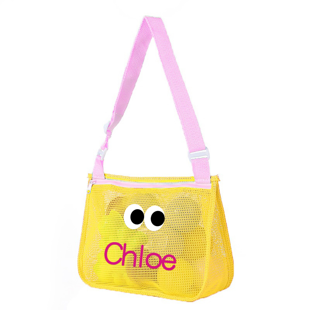 Personalized Seashell Zipper Mesh Beach Bag | CWBeach0101