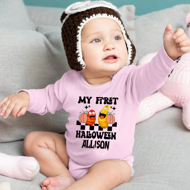 Personalized Larva's Halloween Funny Baby Romper | Larva02