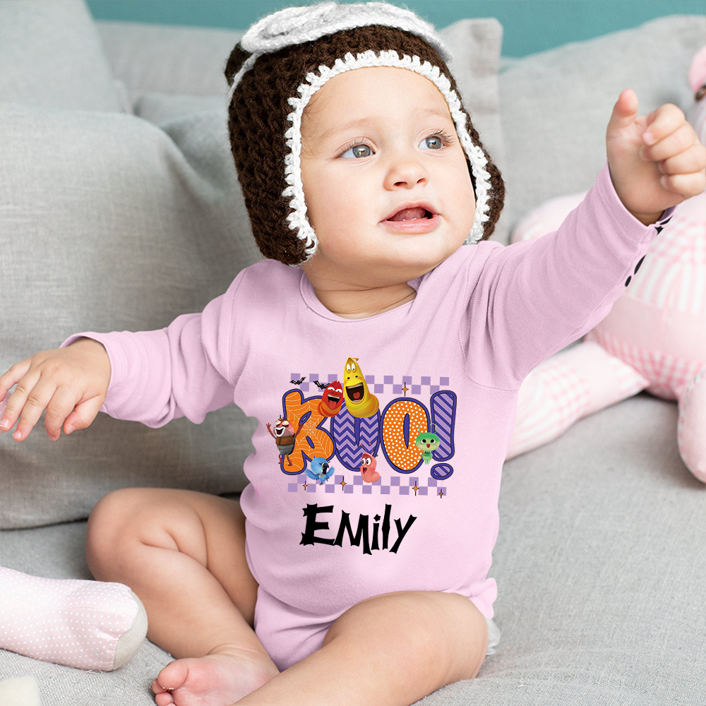 Personalized Larva's Halloween Funny Baby Romper | Larva03