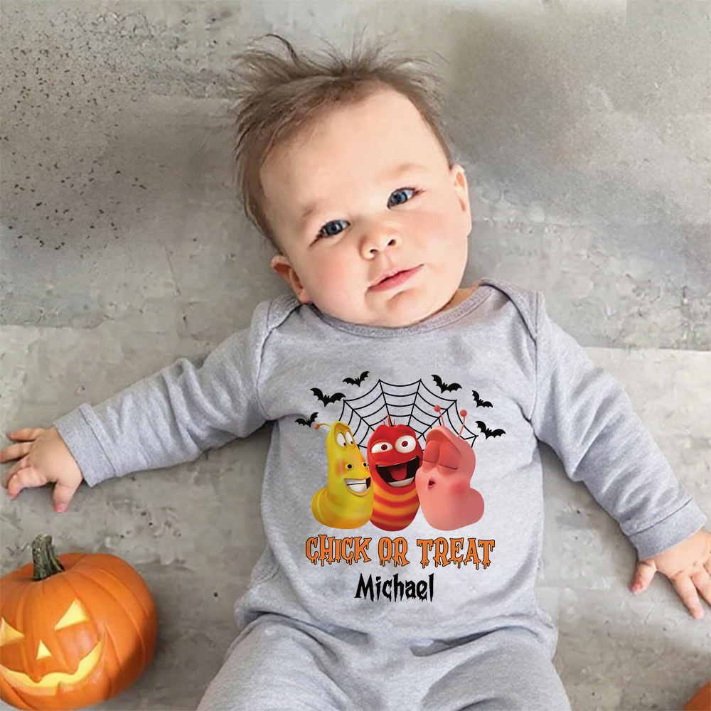 Personalized Larva's Halloween Funny Baby Romper | Larva08