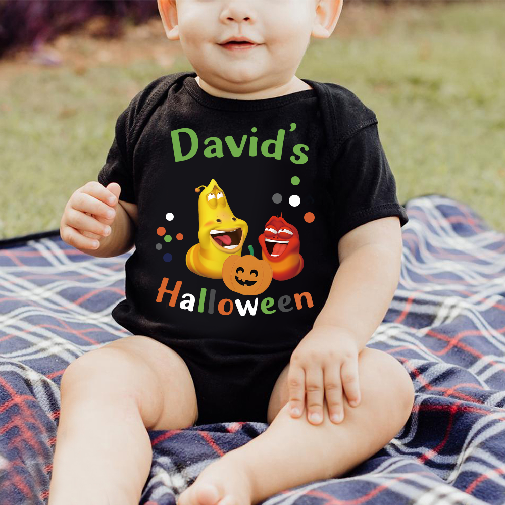 Personalized Larva's Halloween Funny Baby Romper | Larva18