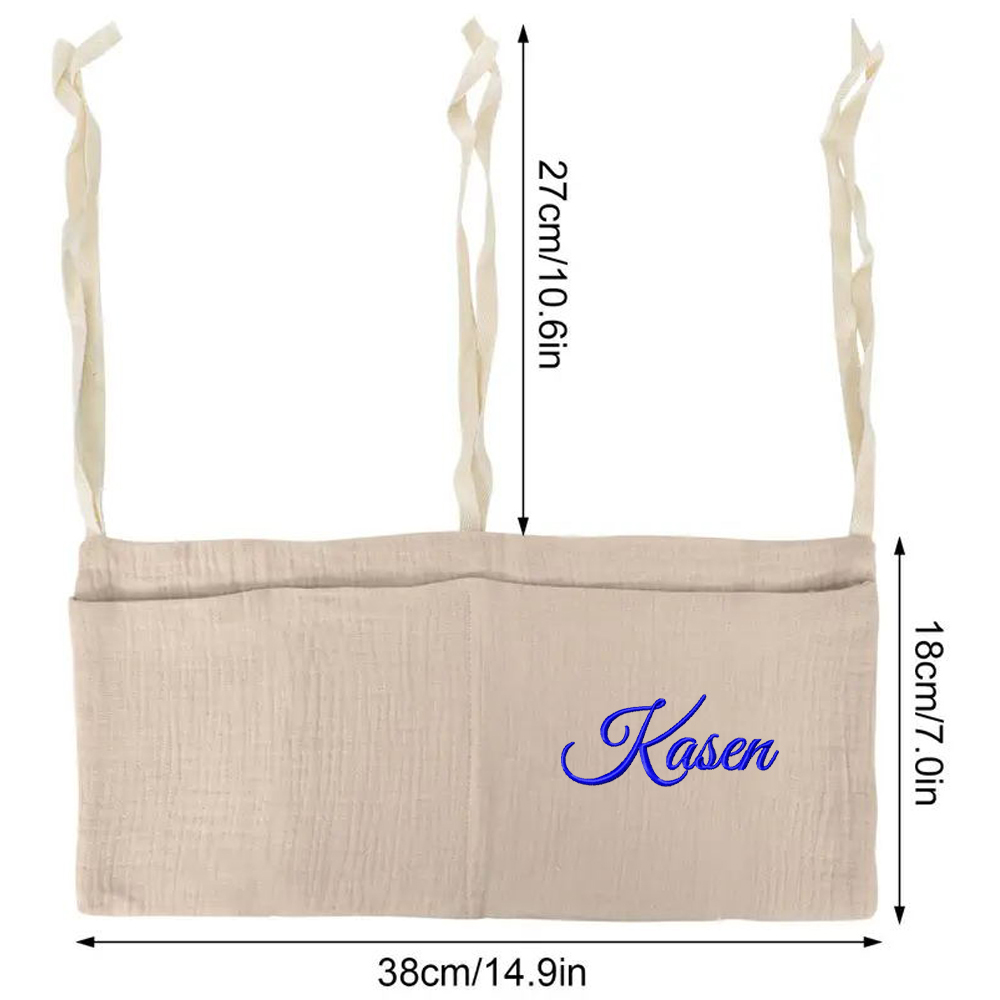 Personalised Embroidery Baby Bed Pocket Accessorise & Diapers Storage | CWBaby58