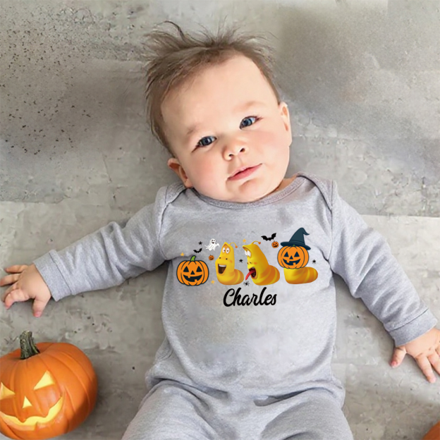 Personalized Larva's Halloween Funny Baby Romper | Larva14