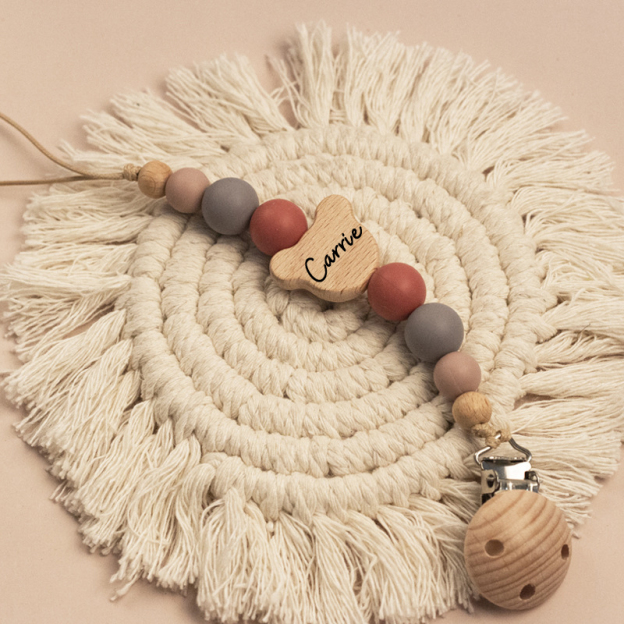 Personalized Baby Pacifier Color Bead Clip | CWBaby63