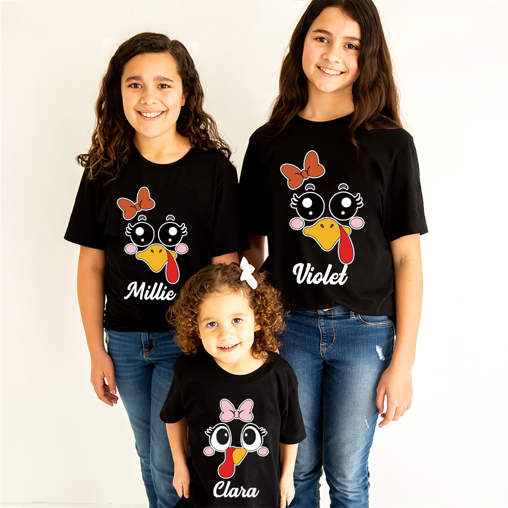 Personalized Funny Turkey Face Family Matching Shirt | CWThanks07