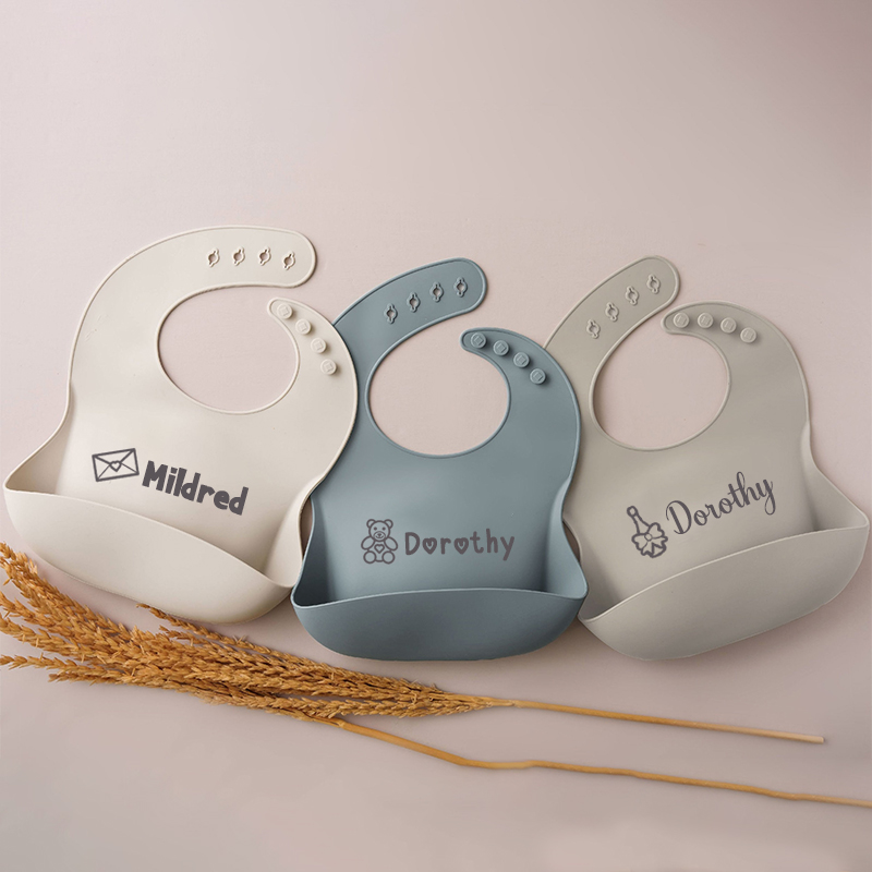 Personalized Name Silicone Ecofriendly Reusable Baby Bib | CWBaby66