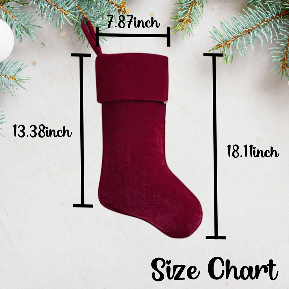 Personalized Velvet Christmas Stocking with Family Name | MCGift145