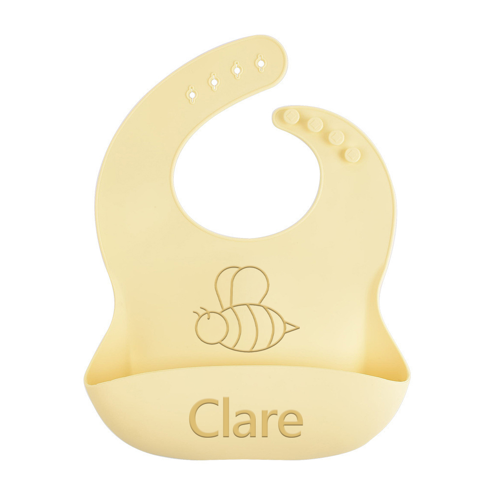 Personalized Baby Reusable Food Grade Silicone Bib | CWBaby299