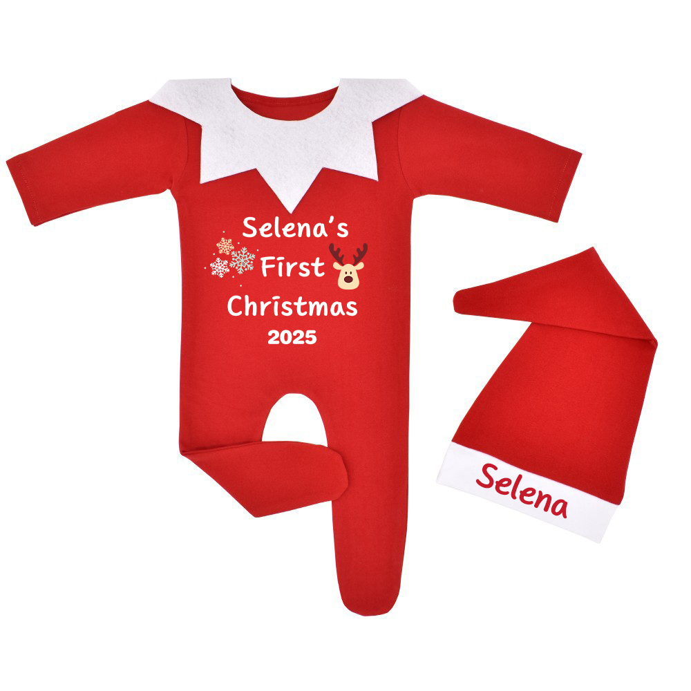 Personalized Christmas Newborn Prop Set Lovely Outfit | MCGift168
