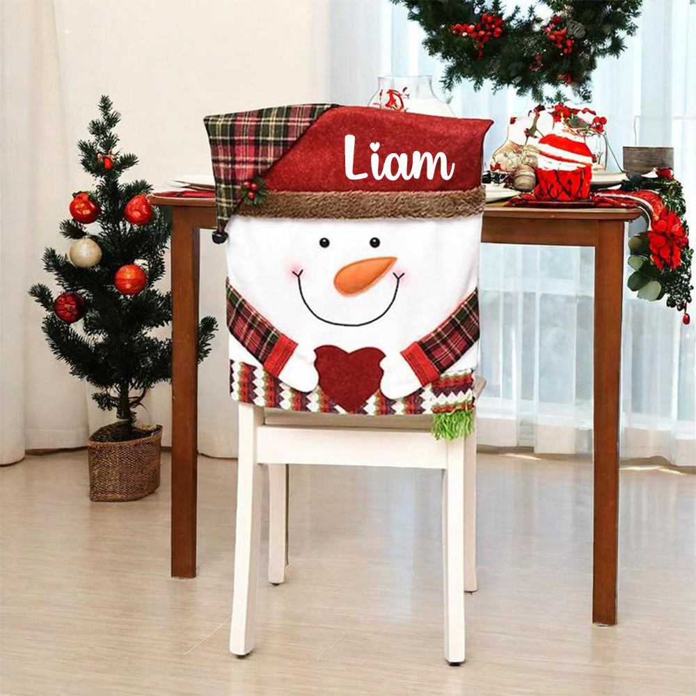 Personalized Handmade Christmas Santa Decor Chair Cover | MCGift173