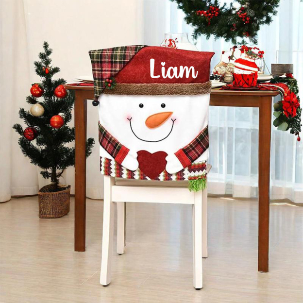 Personalized Handmade Christmas Santa Decor Chair Cover | MCGift173