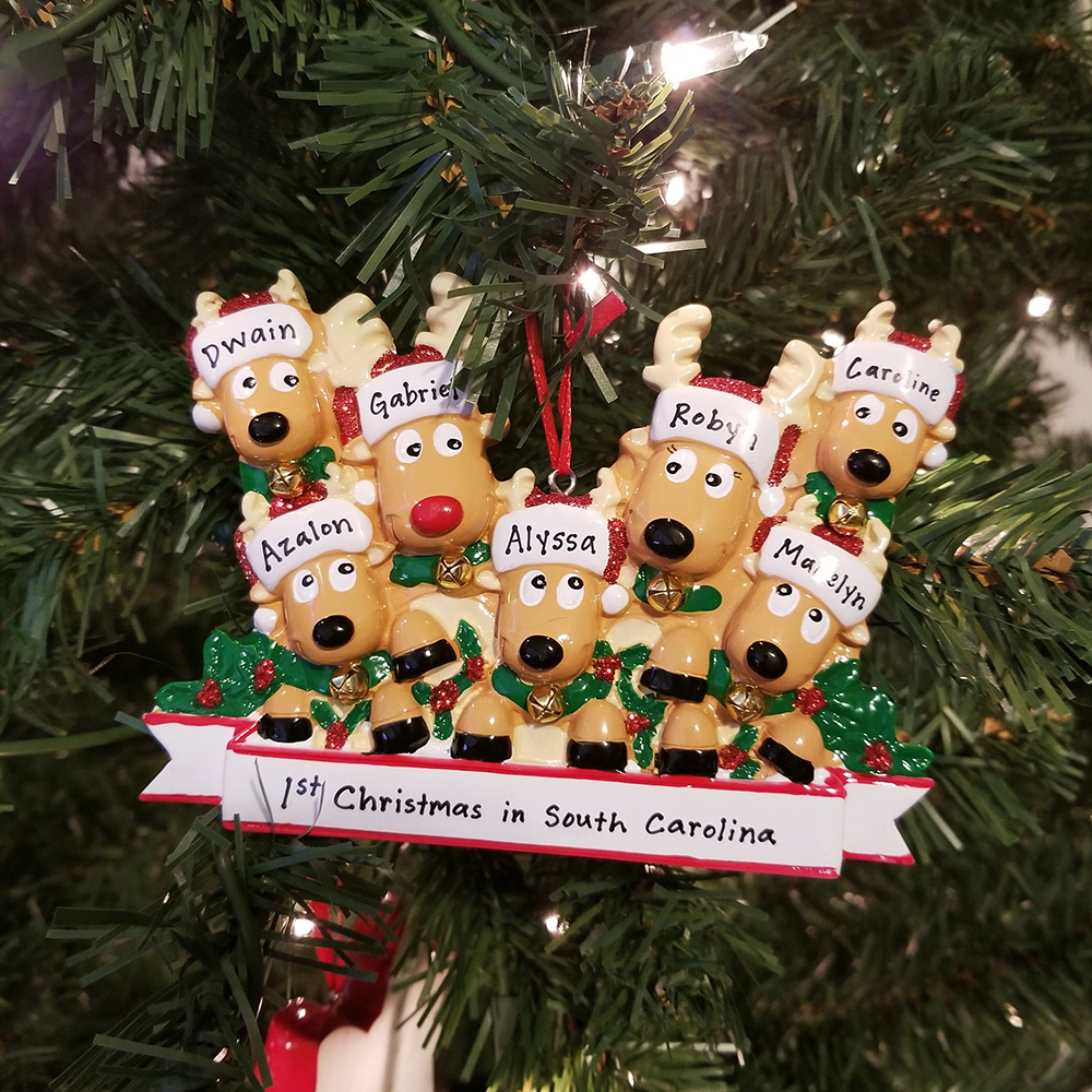 Personalised Elk Family Christmas Ornament | MCGift205
