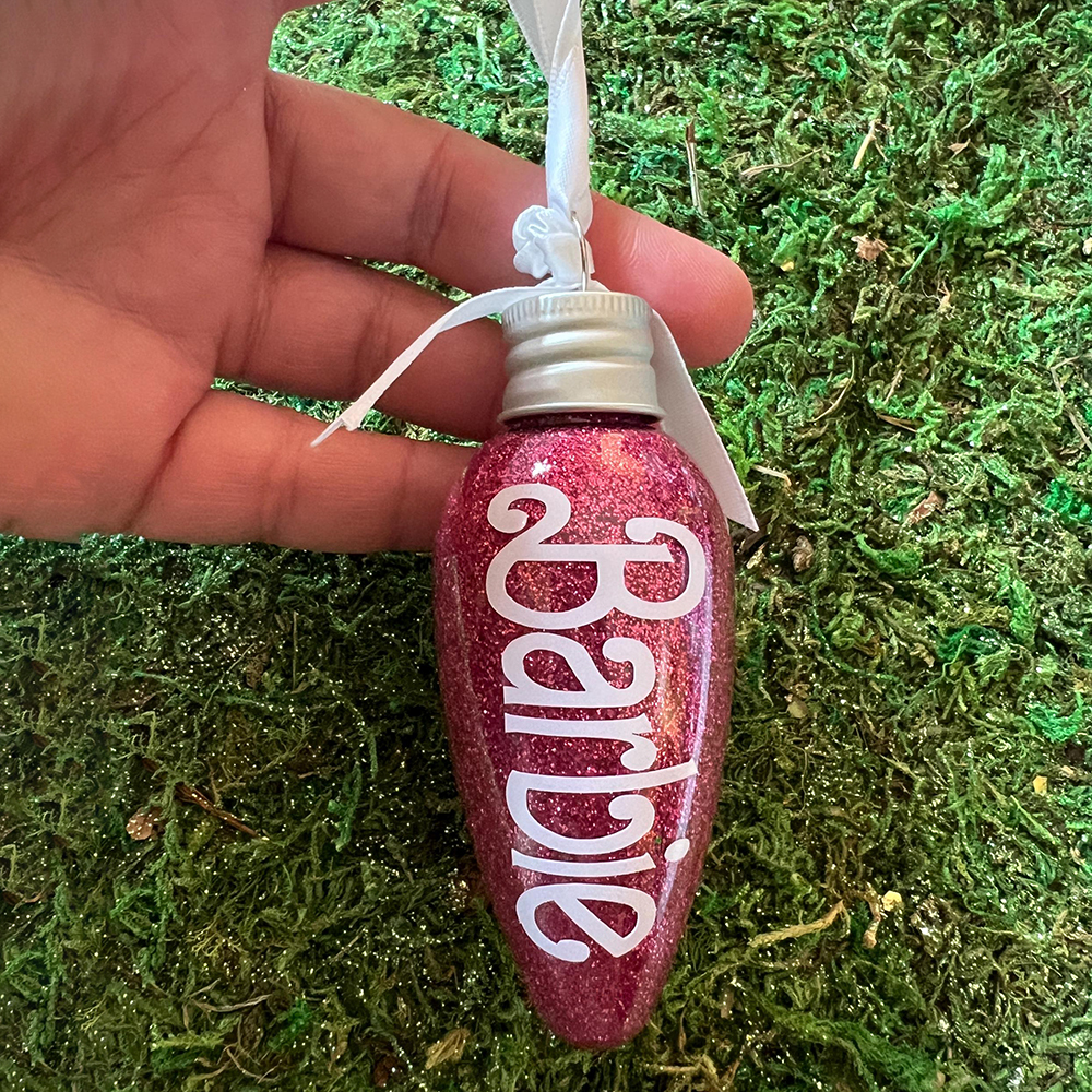 Personalised Glitter Lightbulb Special Christmas Ornament | MCGift212