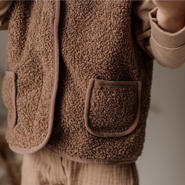 Personalized Colorful Letter Patch Toddler Sherpa Fleece Vest | CWBaby339