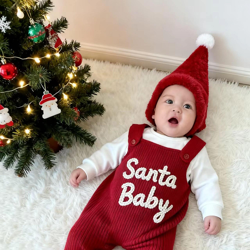 Personalized Hand Embroidered Baby Dungarees Romper | CWBaby356