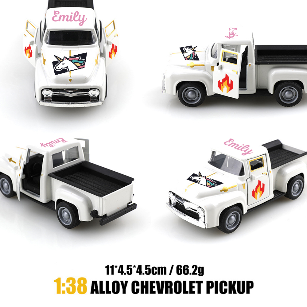Personalized Toy Pickup Truck Custom Name & Pattern | CWToy167