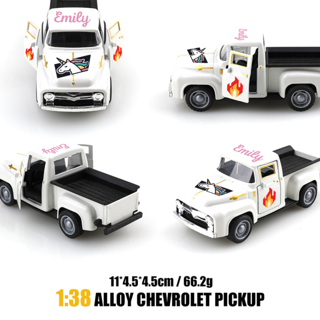 Personalized Toy Pickup Truck Custom Name & Pattern | CWToy167