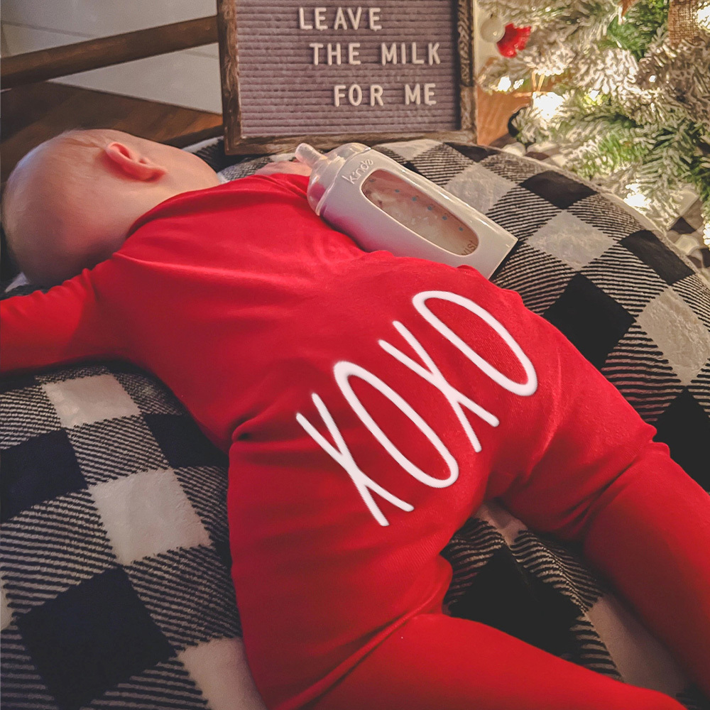 Personalized Baby First Valentines Cozy Soft Long Sleeve Romper | CWBaby363