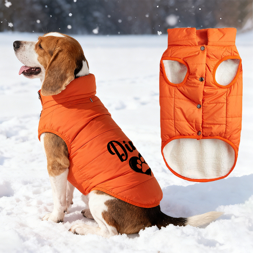 Personalized Pet Winter Warm Puffer Vest | BKPet14801