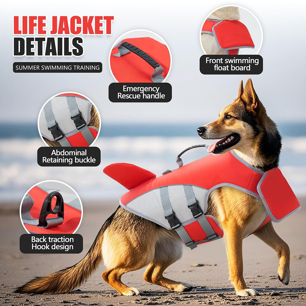 Personalized Pet Outdoor Swimming Life Shark Vest | BKPet311