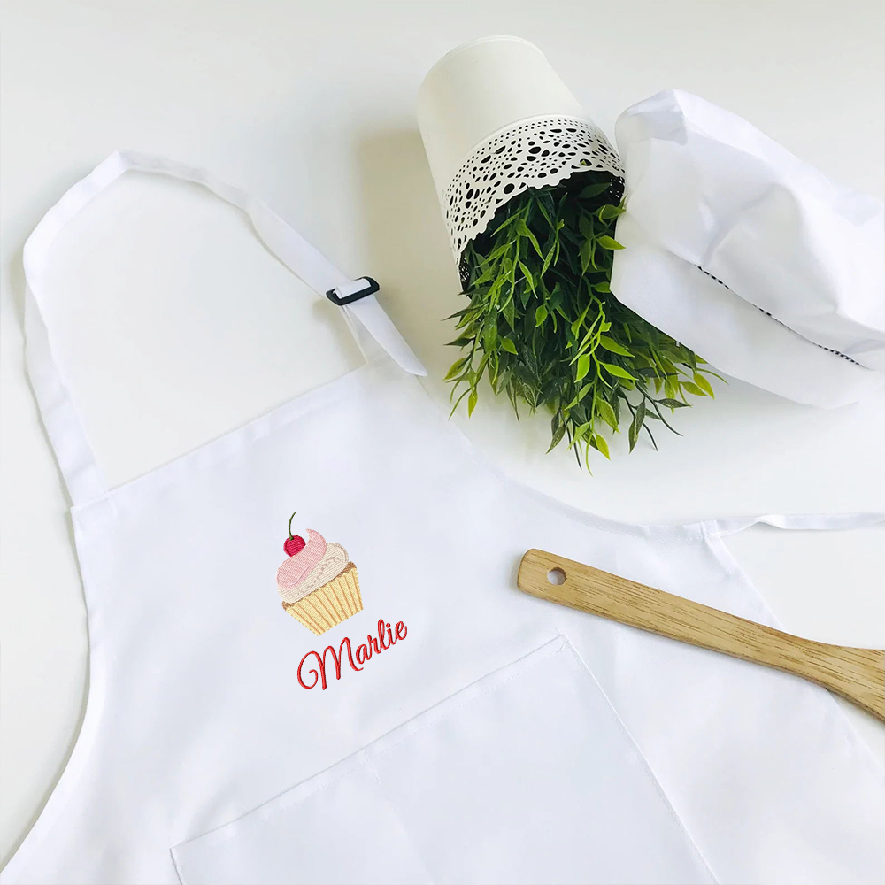 Personalized Embroidery Color Apron and Hat Set for Kid | Apron26