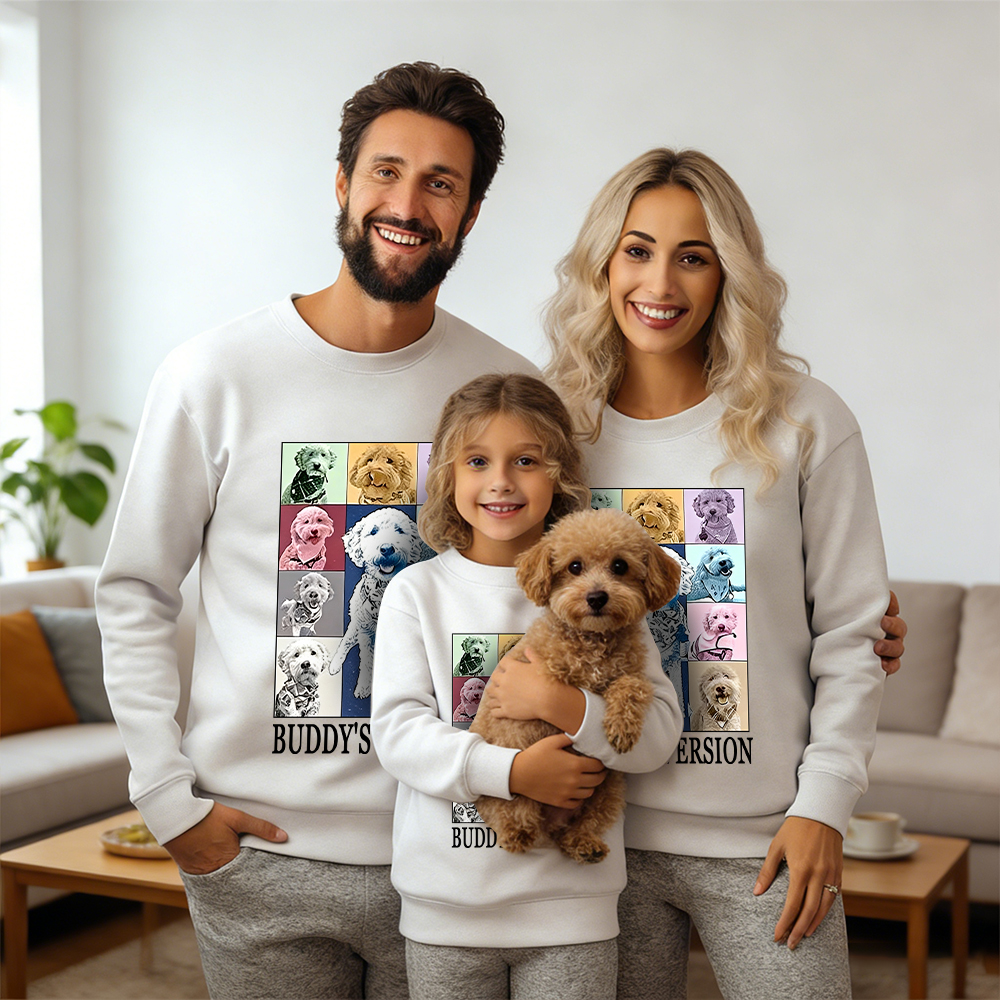 Personalized Pet Version Collage Crew Neck Sweatshirt | BKPet352
