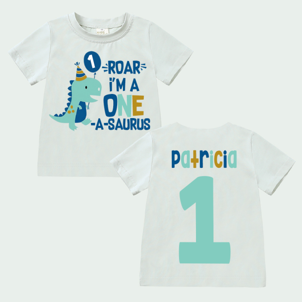 Personalized ROAR Dinosaur Theme Birthday T-Shirt | inBirth18