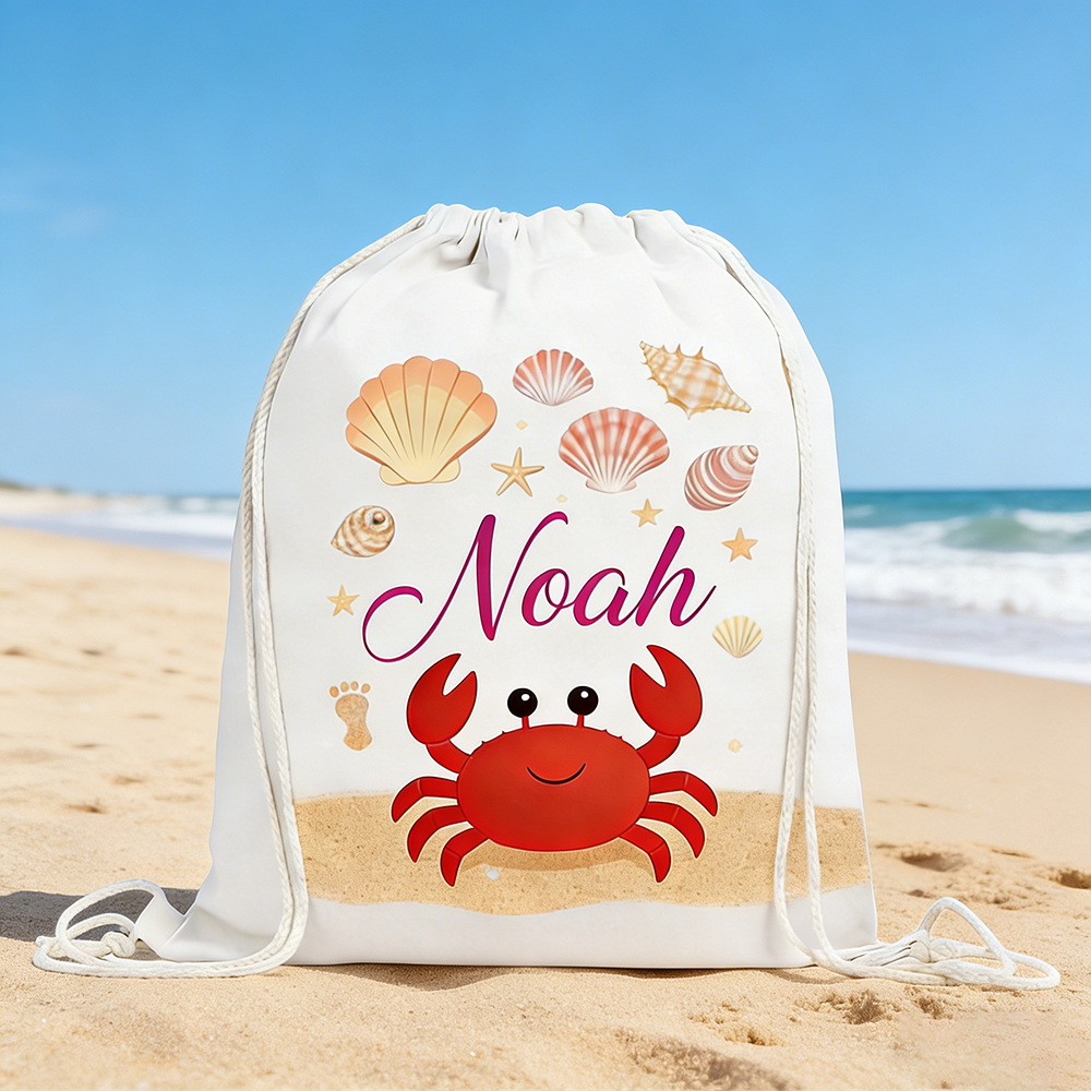 Personalized Kid Summer Beach Drawstring Bag | CWBeach220