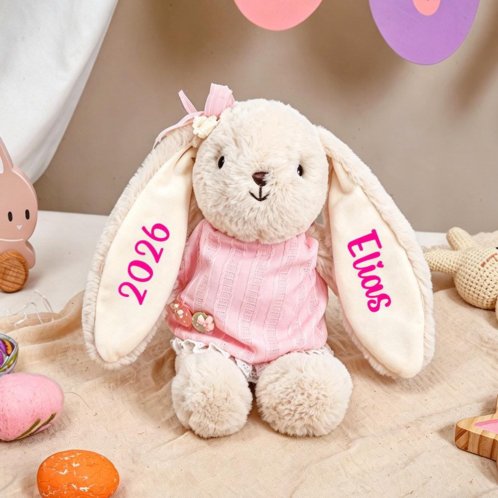 Personalized Comfortable Soft Bunny Plush Huggable Toy | CWToy183