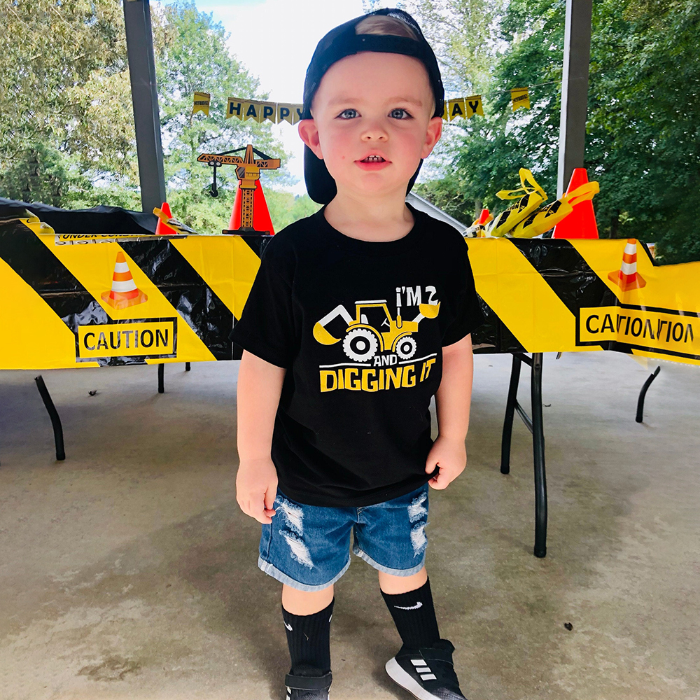 Personalized Digging It Construction Birthday T-Shirt | inBirth22