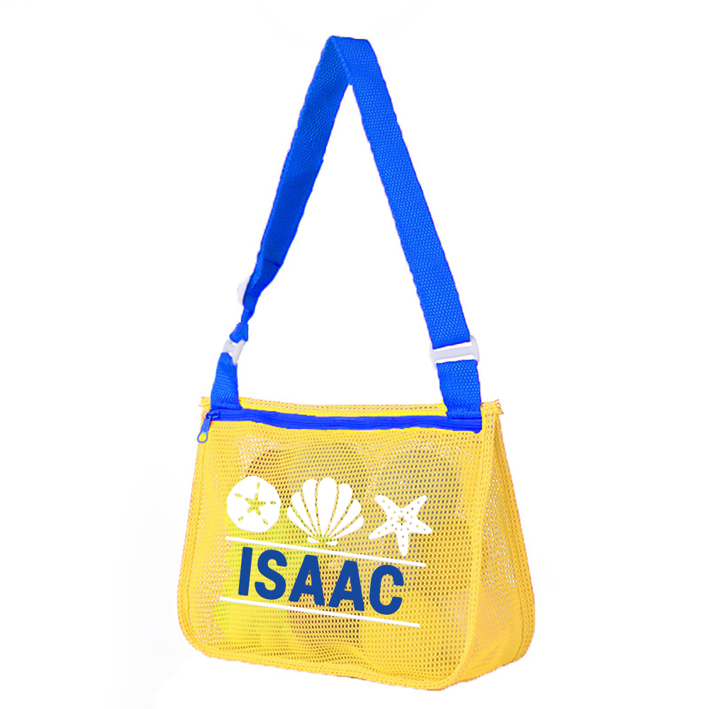 Personalized Seashell Zipper Mesh Beach Bag | CWBeach0102