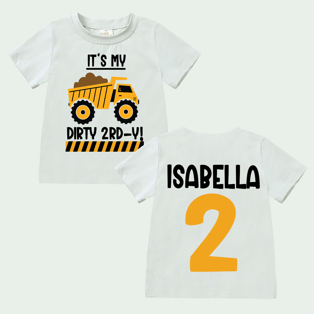 Personalized Truck Construction Dirty Birthday T-Shirt | inBirth25