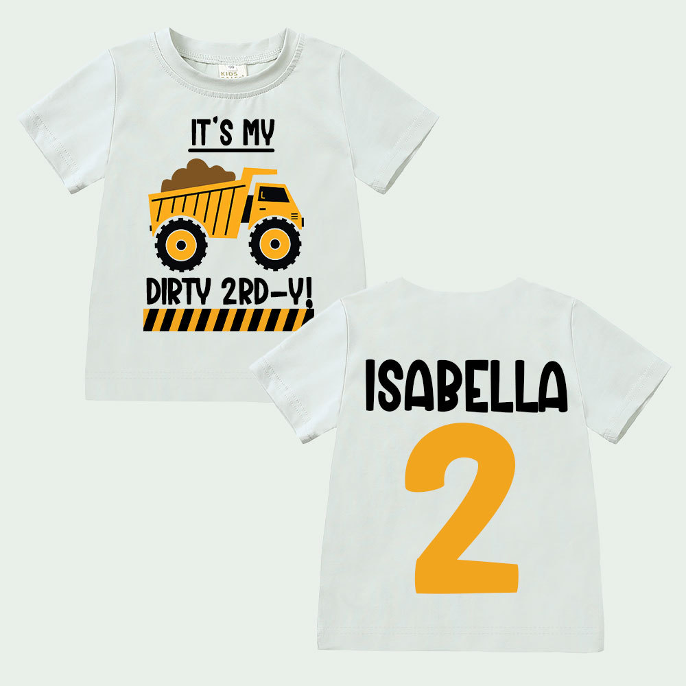 Personalized Truck Construction Dirty Birthday T-Shirt | inBirth25