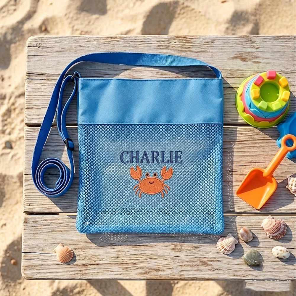 Personalized Embroidered Mesh Beach Bag For Kids | CWBeach252