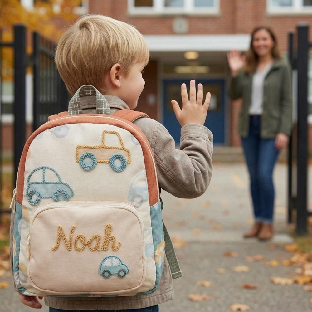 Personalized Hand Embroidery Kids Car Backpack | CWPack379