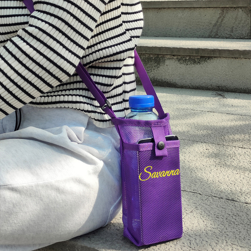Personalized Embroidery Mesh Water Bottle Pouch Bag | CWBeach141
