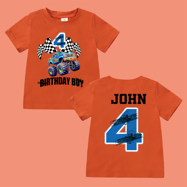 Personalized Monster Truck Name Birthday T-Shirt | inBirth27