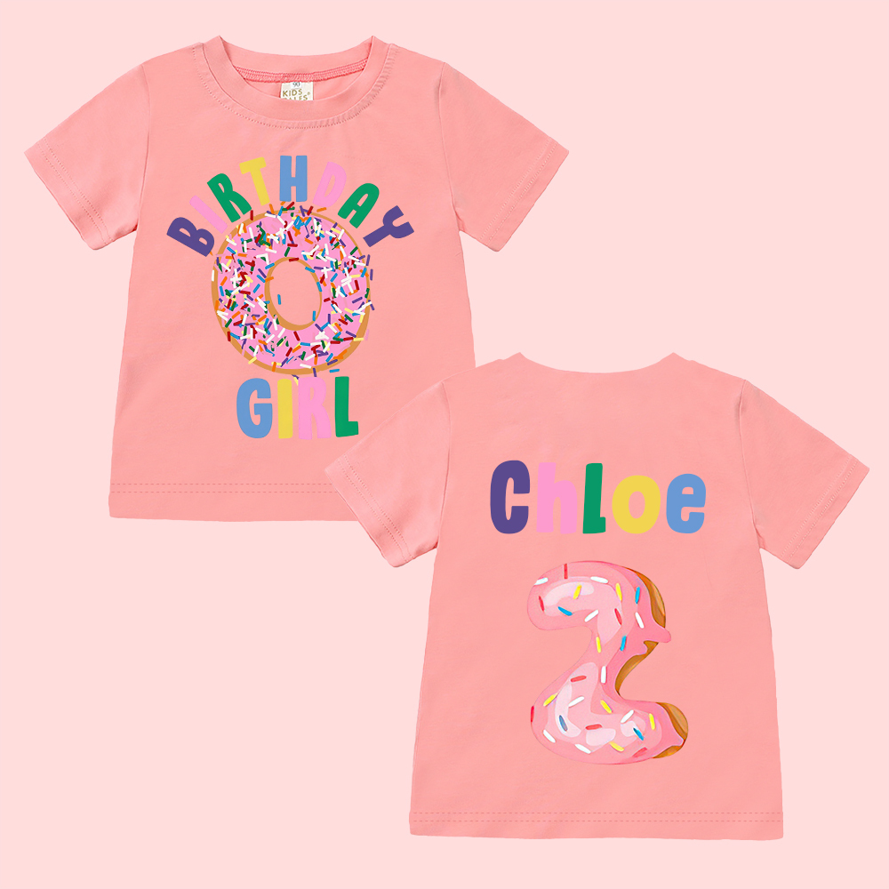 Personalized Donut Sprinkles Theme Birthday T-Shirt | inBirth29