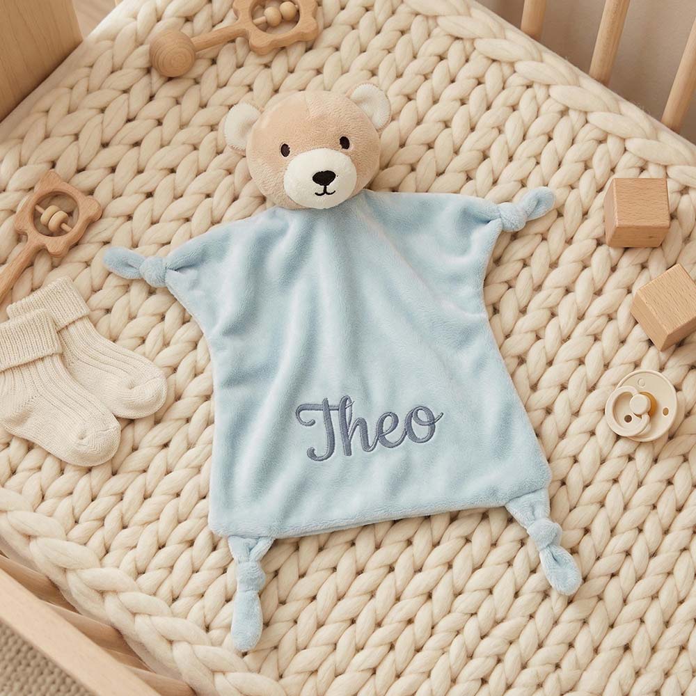 Personalized Embroidered Cute Animal Baby Security Blanket | CWToy199