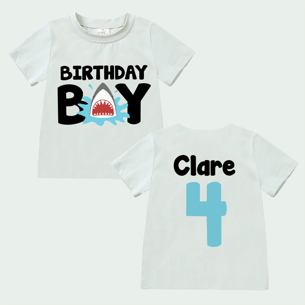 Personalized Boy Shark Birthday T-Shirt | inBirth30