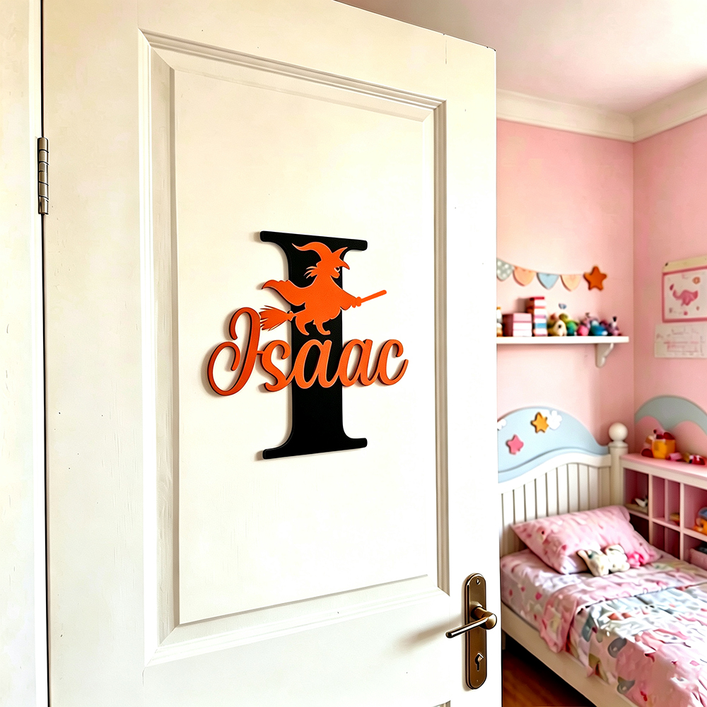 Personalized Halloween Monogram Door Decoration Name Sign | CWHalloween81